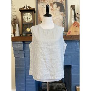 Quince M 100% European LINEN Tank Flax Sleeveless Top Minimal Shirt Lagenlook